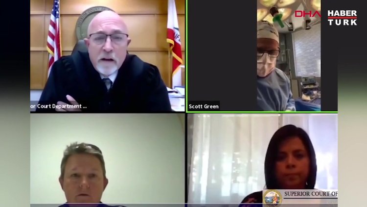 ABD'de şoke eden anlar: Duruşmaya ameliyattan katıldı!