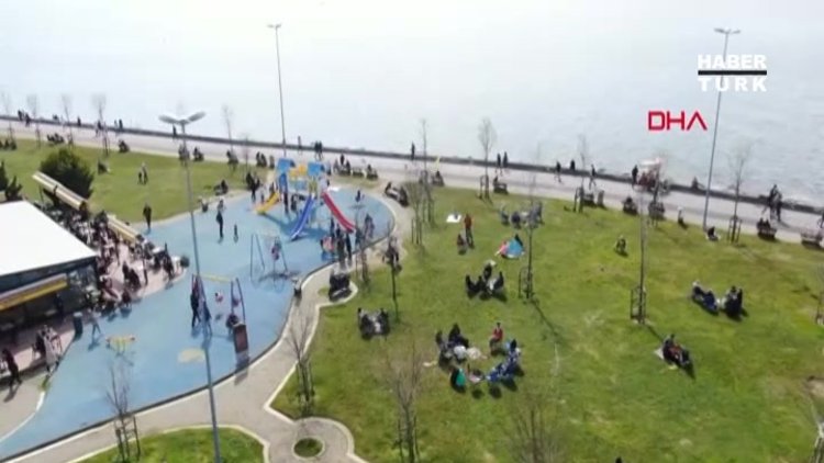 Caddebostan Sahili'nde cumartesi yoğunluğu