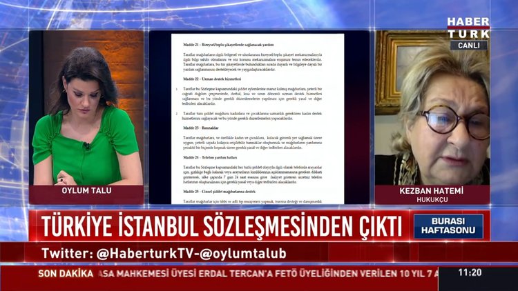 Hukukçu Kezban Hatemi, İstanbul Sözleşmesi'nin feshedilmesiyle ilgili açıklamada bulundu.