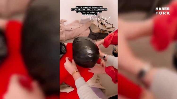 Özge Ulusoy: Sette makyaj bozmadan kıyafetleri böyle giyiyoruz