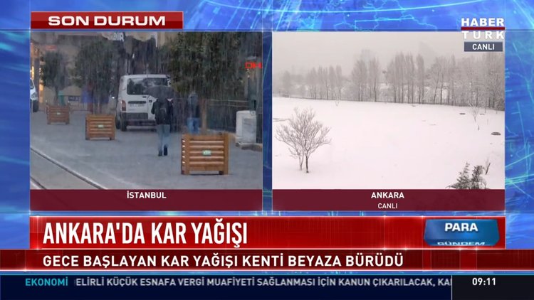 İstanbul ve Ankara'da kar yağışı