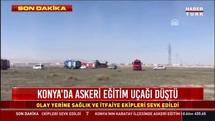 Son dakika: Konya'da gösteri uçağı düştü