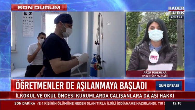 Öğretmenler de aşılanmaya başladı