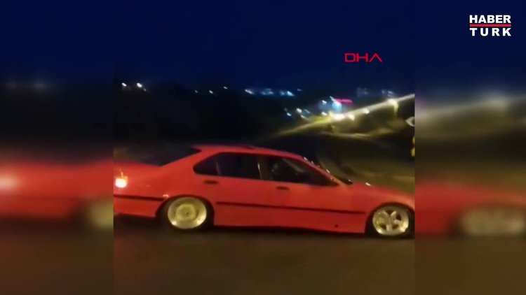 KISITLAMADA KIZ ARKADAŞININ ETRAFINDA DRİFT YAPAN SÜRÜCÜYE TEPKİ