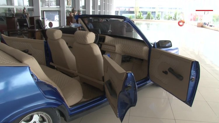 Hurda otomobili, üstü açık lüks otomobile döndü