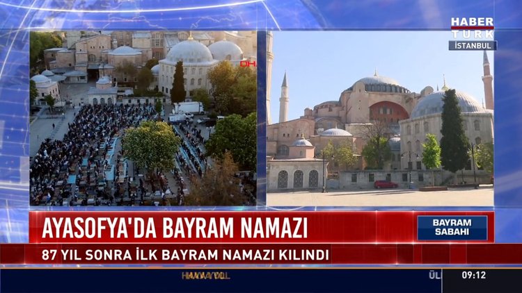 Ayasofya'da 87 yıl sonra ilk Ramazan Bayramı namazı kılındı