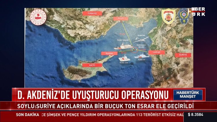 Bakan Soylu: Akdeniz'de 1,5 ton uyuşturucu ele geçirildi