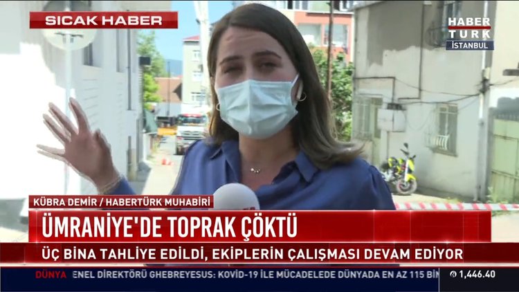 Ümraniye'de toprakta oluşan çökme nedeniyle 2 bina boşaltıldı