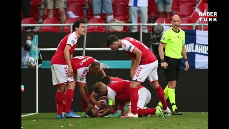 Christian Eriksen Danimarka - Finlandiya maçında korkuttu