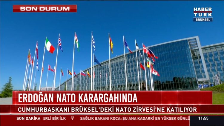 Cumhurbaşkanı Erdoğan NATO Karargahı'nda