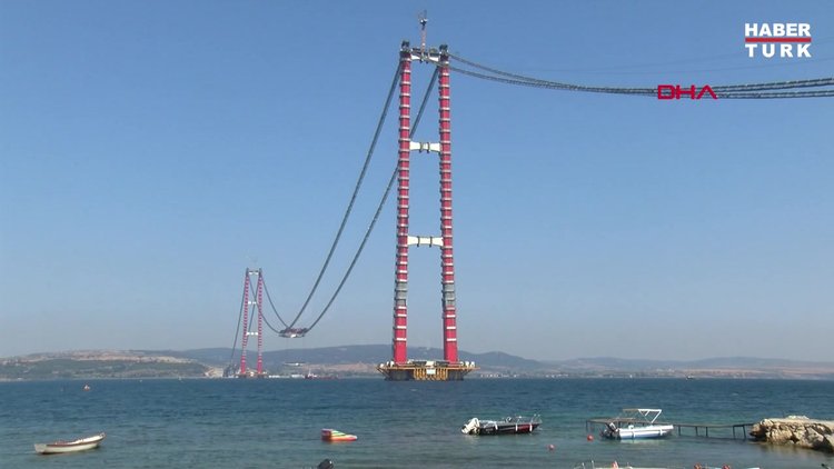 1915 Çanakkale Köprüsü'nde 3'üncü mega tabliye blok montajı başladı