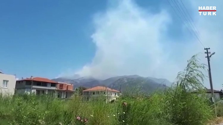 Köyceğiz'de ilçe sakinlerinden yangına müdahale!