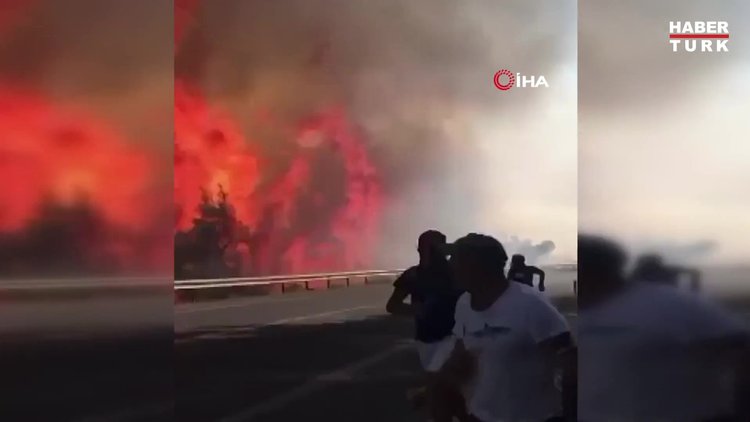 Patlayan kozalaklar saniyeler içinde yangını böyle büyüttü