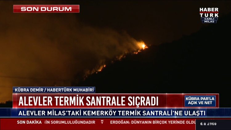 Yangın Termik Sentraline yaklaştı