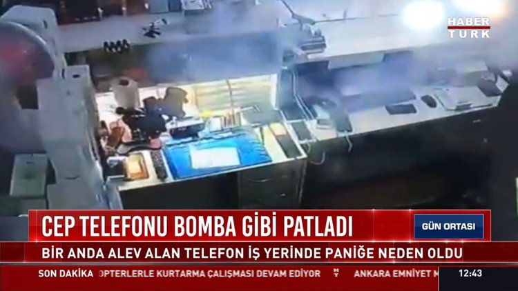 Cep telefonu bomba gibi patladı