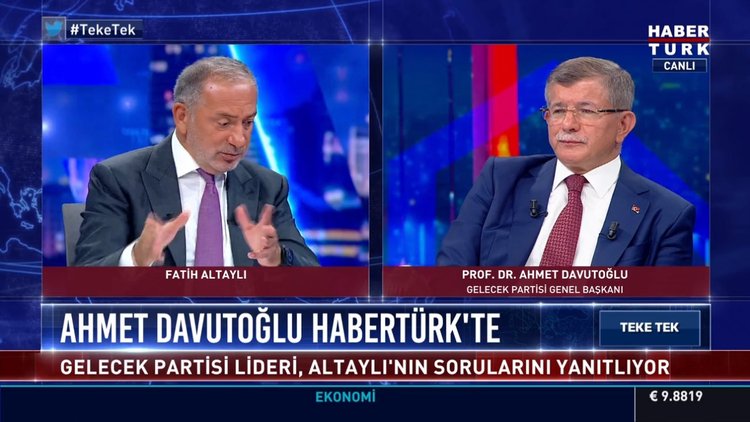 Ahmet Davutoğlu Habertürk'te soruları yanıtladı