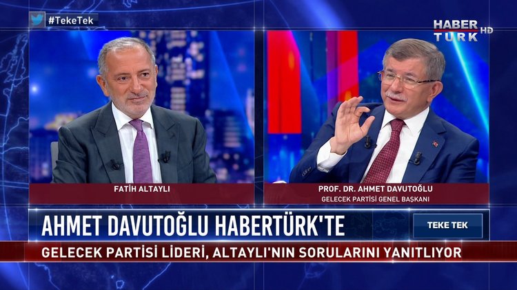 Ahmet Davutoğlu, Teke Tek'te Fatih Altaylı'nın sorularını yanıtladı -  HABERTURK TV