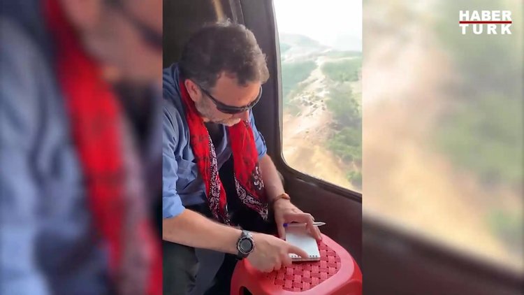 Tunceli'deki yangın bölgesine havadan bakış