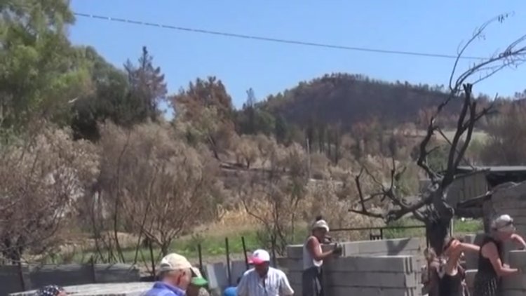 Manavgat'ta eline hiç mala almamış gönüllüler, duvar örüp inşaat yapıyor
