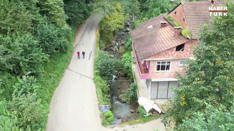 Rize'deki sel felaketinin izleri drone ile görüntülendi