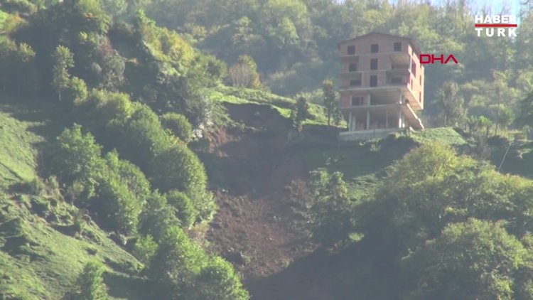 Rize'deki heyelan sırasında büyük panik yaşadılar