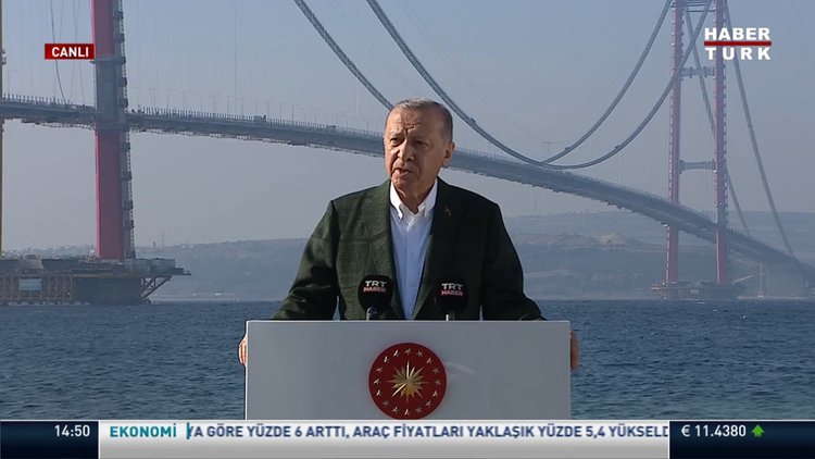 Cumhurbaşkanı Erdoğan, 1915 Çanakkale Köprüsü'nde konuştu