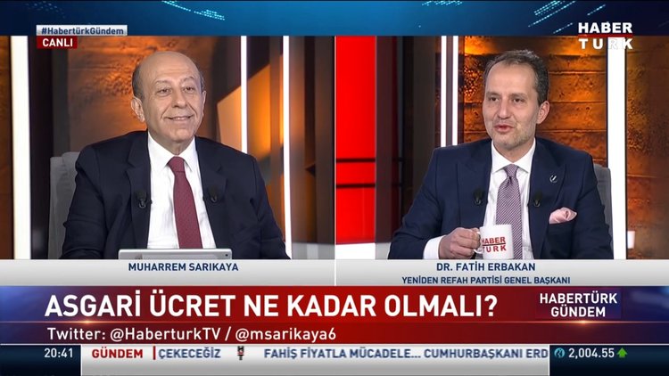 Yeniden Refah Partisi Genel Başkanı Fatih Erbakan, Habertürk TV'de soruları yanıtladı