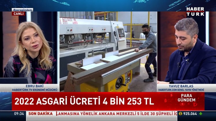 Asgari ücret %50.5 artışla 4 bin 253 lira oldu.