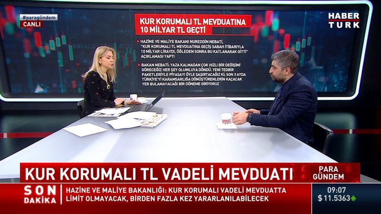 Nureddin Nebati: Kur korumalı TL Mevduatına 10 milyar TL geçti!