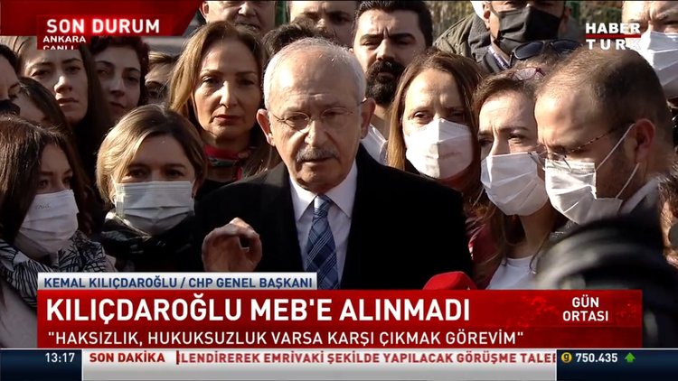 CHP Genel Başkanı Kemal Kılıçdaroğlu, MEB'e alınmadı