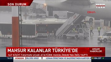 Kazakistan'daki Türkleri taşıyan THY'nin tahliye uçağı İstanbul'a indi