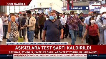 Aşısızlara test şartı kaldırıldı! Prof. Dr. Mehmet Ceyhan'dan açıklama