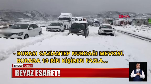 Gaziantep karayolunda binlerce kişi kar yağışı nedeniyle mahsur kaldı!
