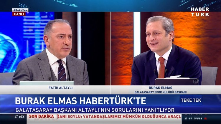 Burak Elmas, Teke Tek'te Fatih Altaylı'nın sorularını yanıtladı