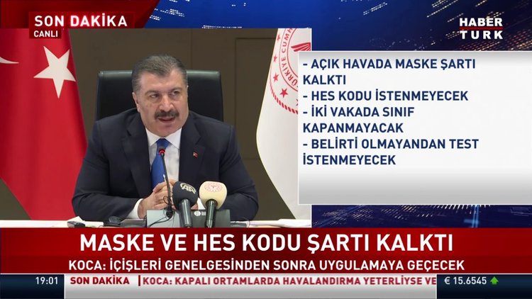 SON DAKİKA... Maske ve HES kodu şartı kalktı!