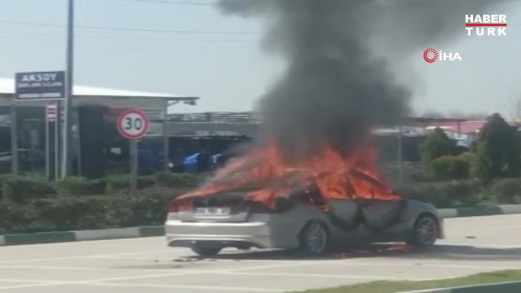 Osmaniye'de LPG tankı patlayan otomobil alev alev yandı