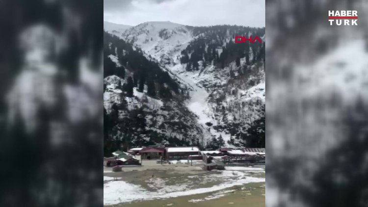 Ayder'de çığ düşme anı kamerada