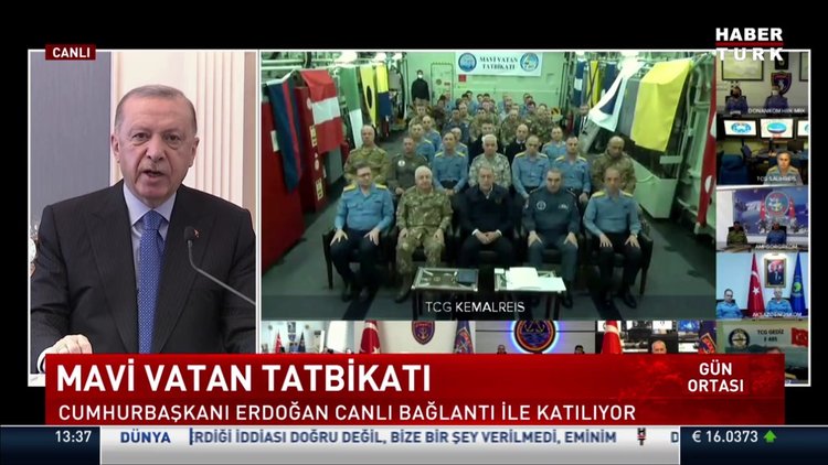 Cumhurbaşkanı Erdoğan Mavi Vatan 2022 Tatbikatı'nda seslendi