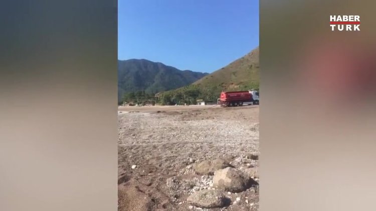 Adrasan'ı kapattılar! Eşsiz koyda akılalmaz görüntüler