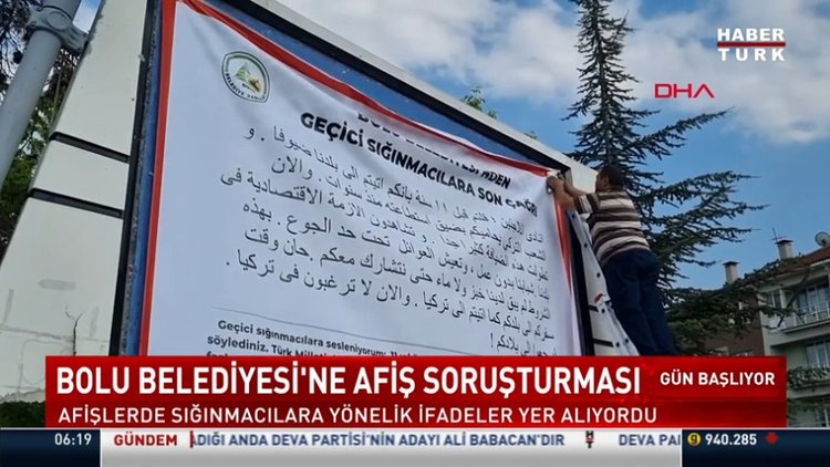 Bolu Belediyesinin sığınmacılarla ilgili afişine soruşturma