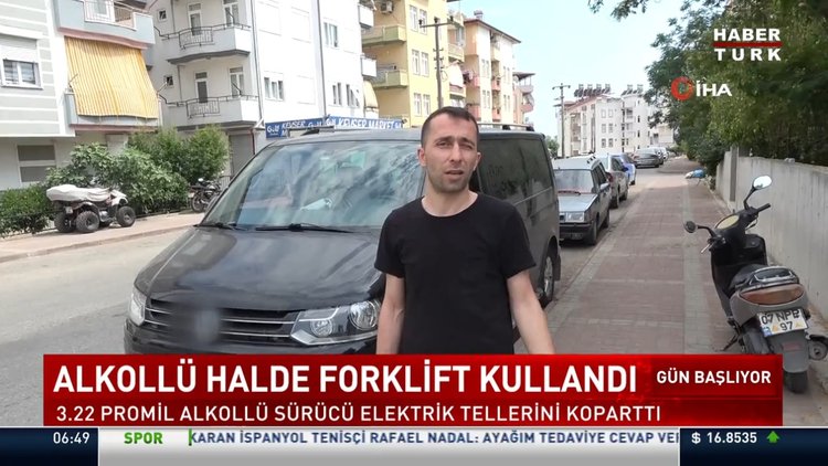 Alkollü halde forklift kullandı