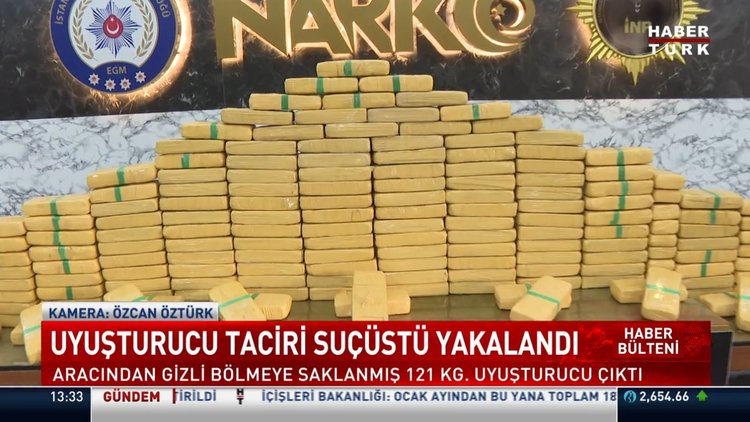 İstanbul'da 121 kilo uyuşturucu ele geçirildi