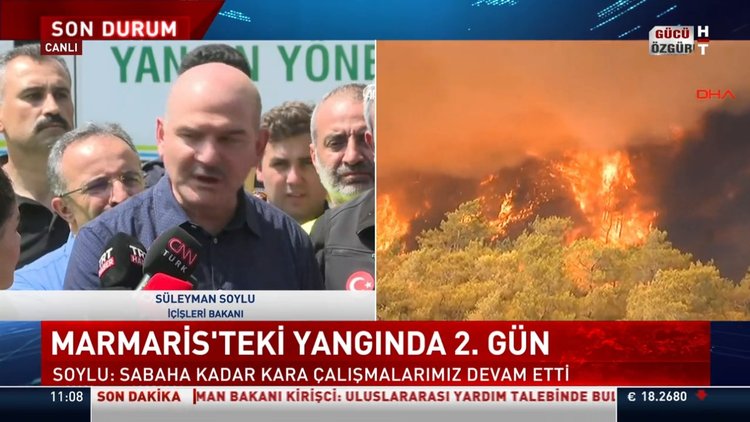 Bakanlar Marmaris'teki yangınla ilgili açıklamada bulundu