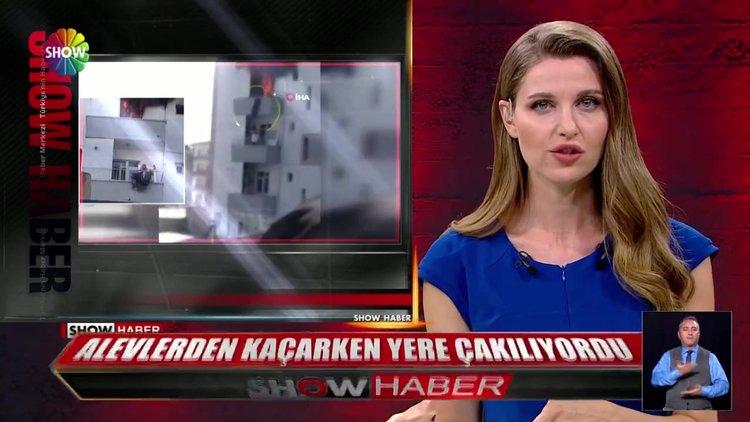 Alevlerden kaçarken yere çakılıyordu