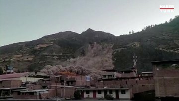 Peru'daki toprak kayması kameralara böyle yansıdı: 150 ev toprak altında kaldı!