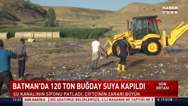 120 ton buğday suya kapıldı