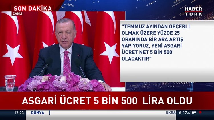 SON DAKİKA... Yeni asgari ücret açıklandı! 2022 yeni asgari ücret ne kadar? Cumhurbaşkanı Erdoğan açıkladı!