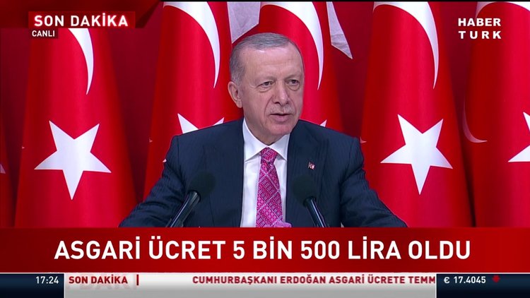 Cumhurbaşkanı Erdoğan yeni asgari ücreti açıkladı!