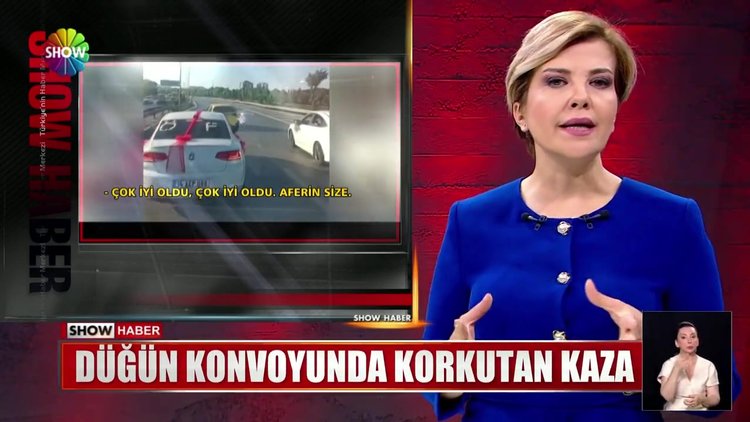 Düğün konvoyunda korkutan kaza