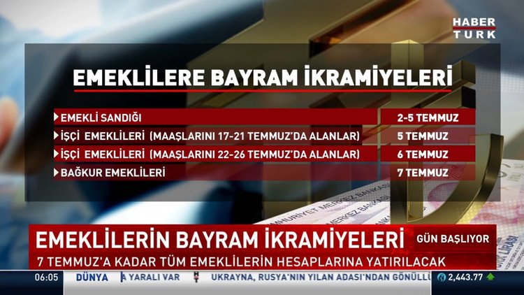 Emeklilerin bayram ikramiyesi hesaplarına yatmaya başladı